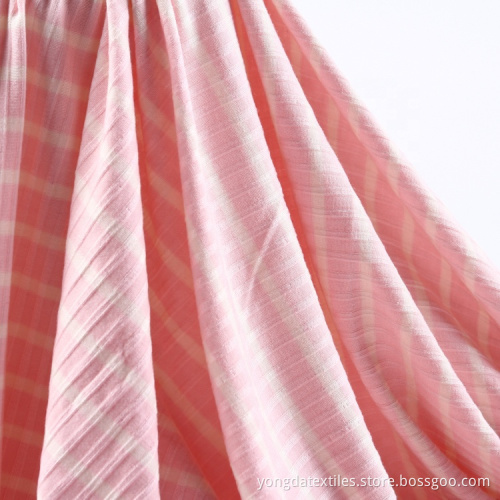 Yarn Dyed Custom Stripe Crinkle Rayon Fabric